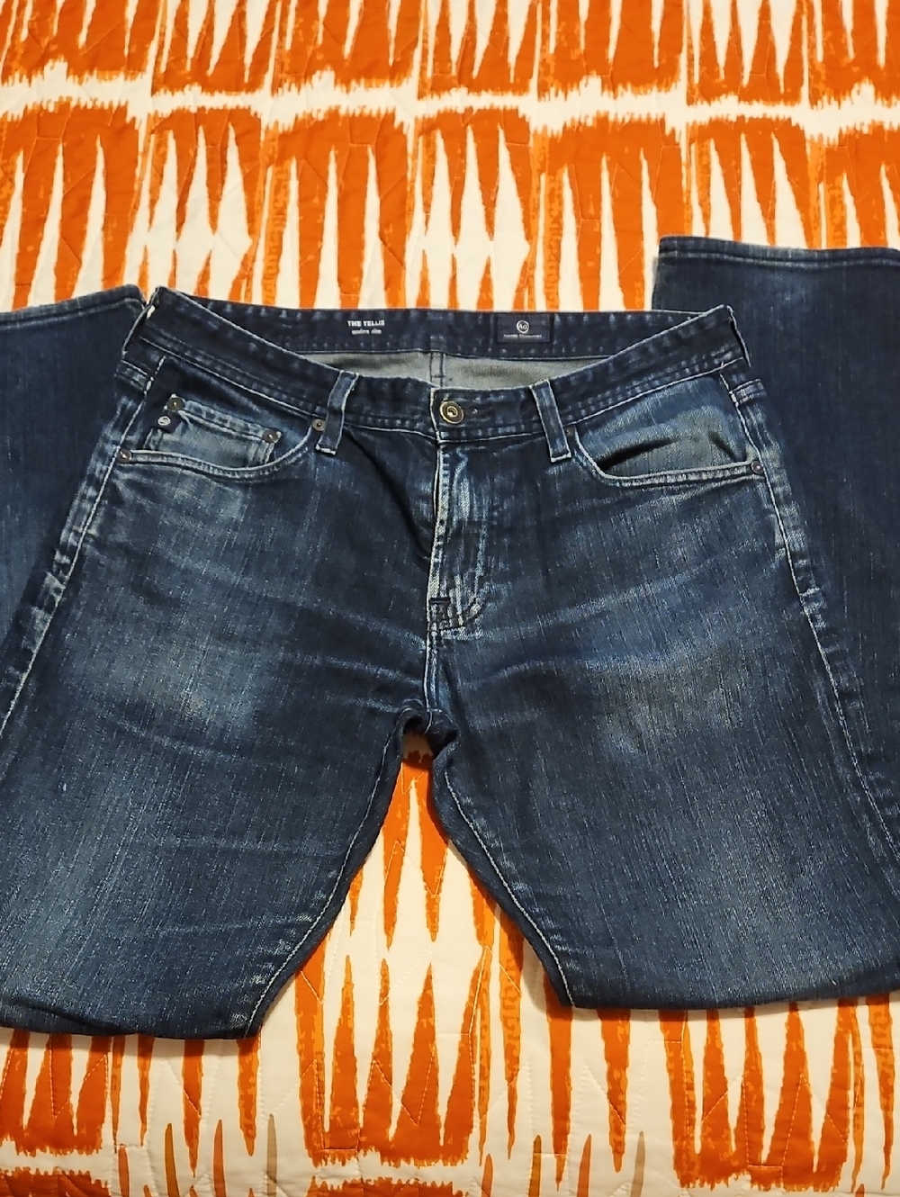 Ag Adriano Goldschmied Men's Slim Straight Indigo Washed Jeans